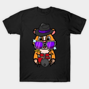 Funny hamster is playing the drums T-Shirt